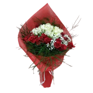 12 rojas 12 blancas bouquet
